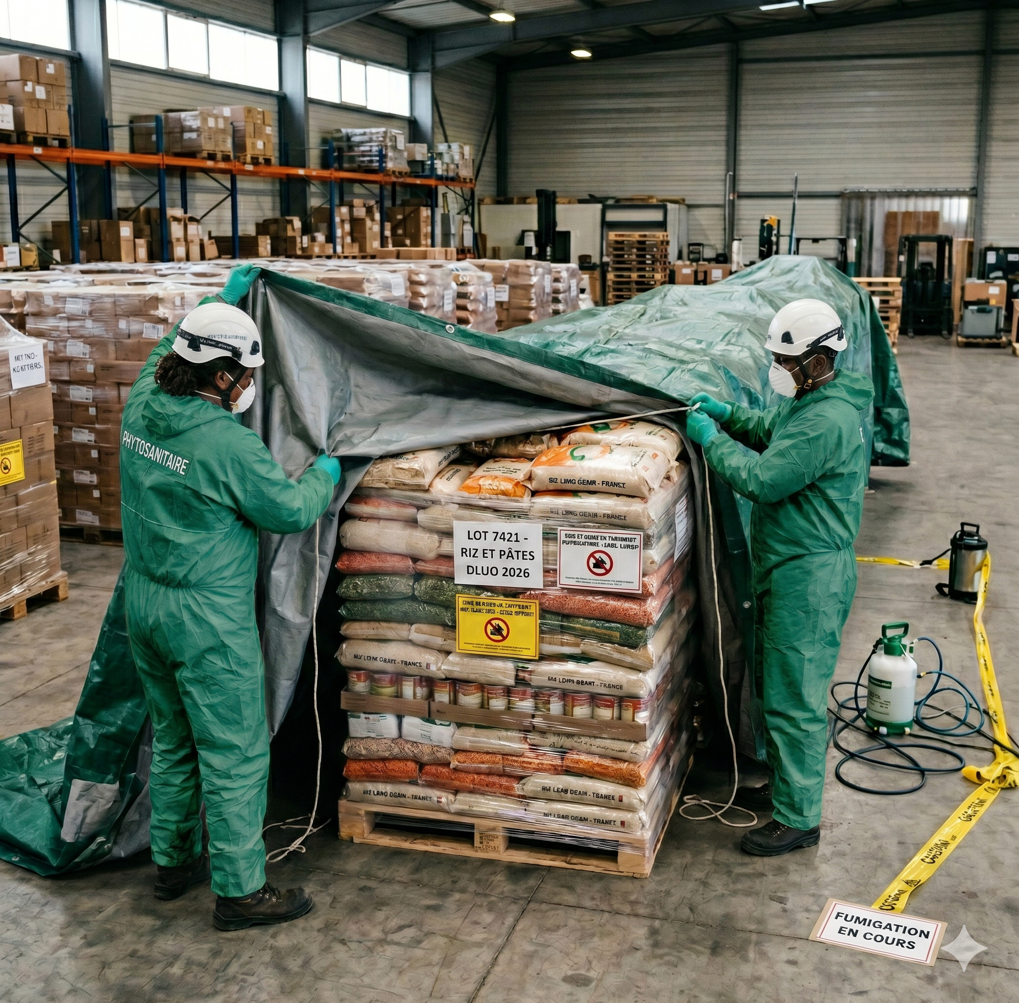 Intervention phytosanitaire en entrepôt